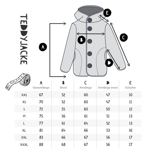 Teddyjacke “BLITZ” für Erwachsene mit Magnetknöpfen !Vorbestellung!