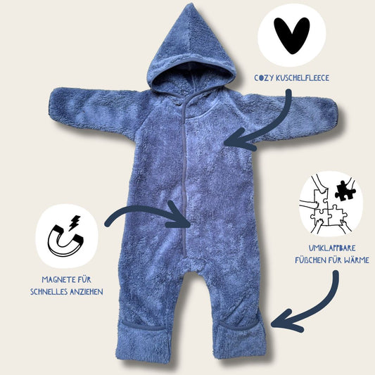 Kuschelfleece Overall mit Magnetverschluss