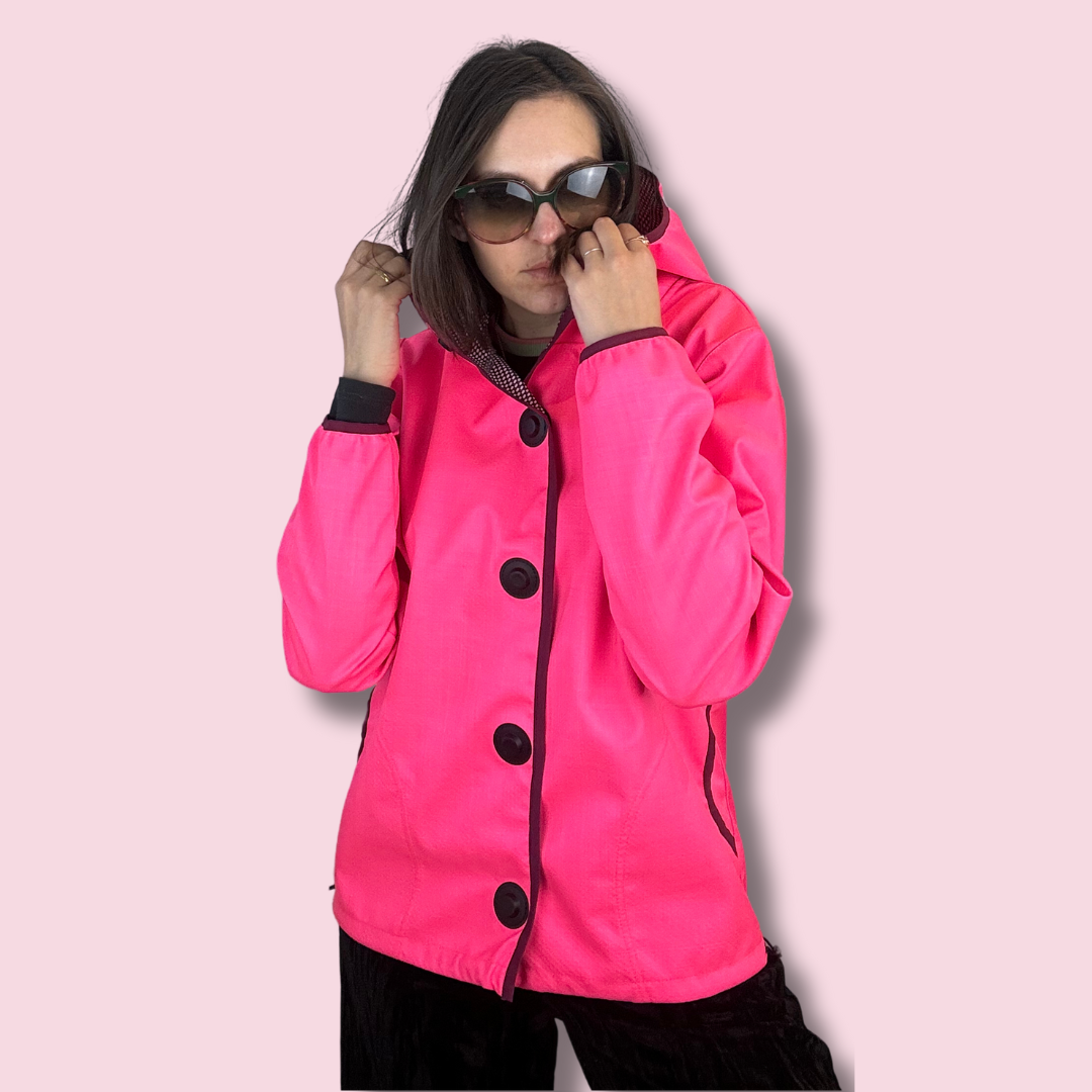 Pink Wetterheldenjacke mit Magneten für Erwachsene