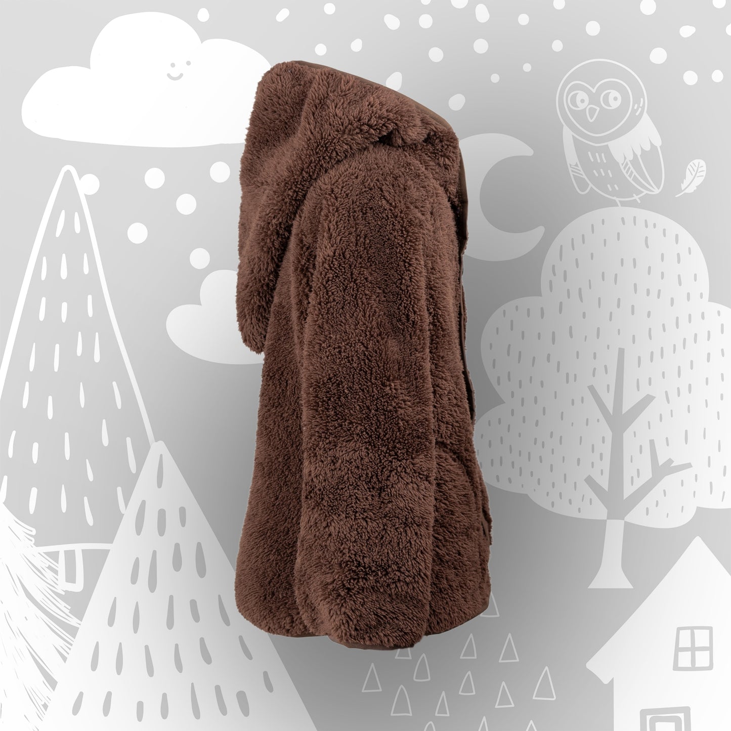 Kuscheljacke „Braunbär“ | warme Kinder Fleecejacke mit Magnetknöpfen