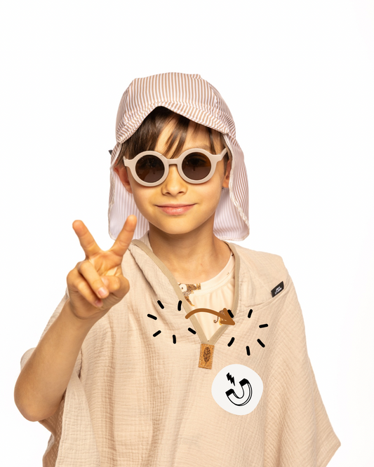 Musselin Poncho "Beige"
