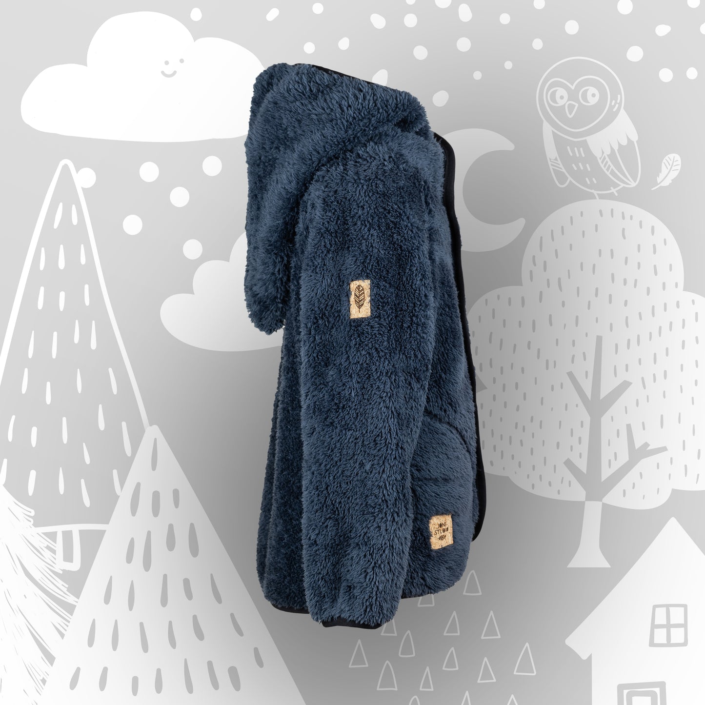 Kuscheljacke „Wolfsfell“ | warme Kinder Fleecejacke mit Magnetknöpfen & Click-In-System