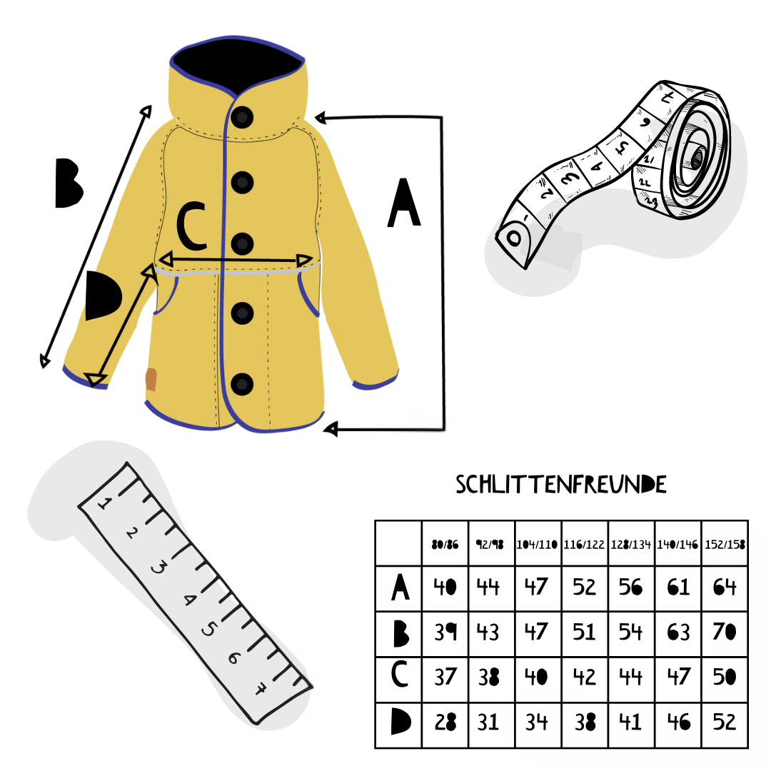 Kinder Winterjacke Schlittenfreunde | Wintersoftshell ›Rodelschlitten 2.0