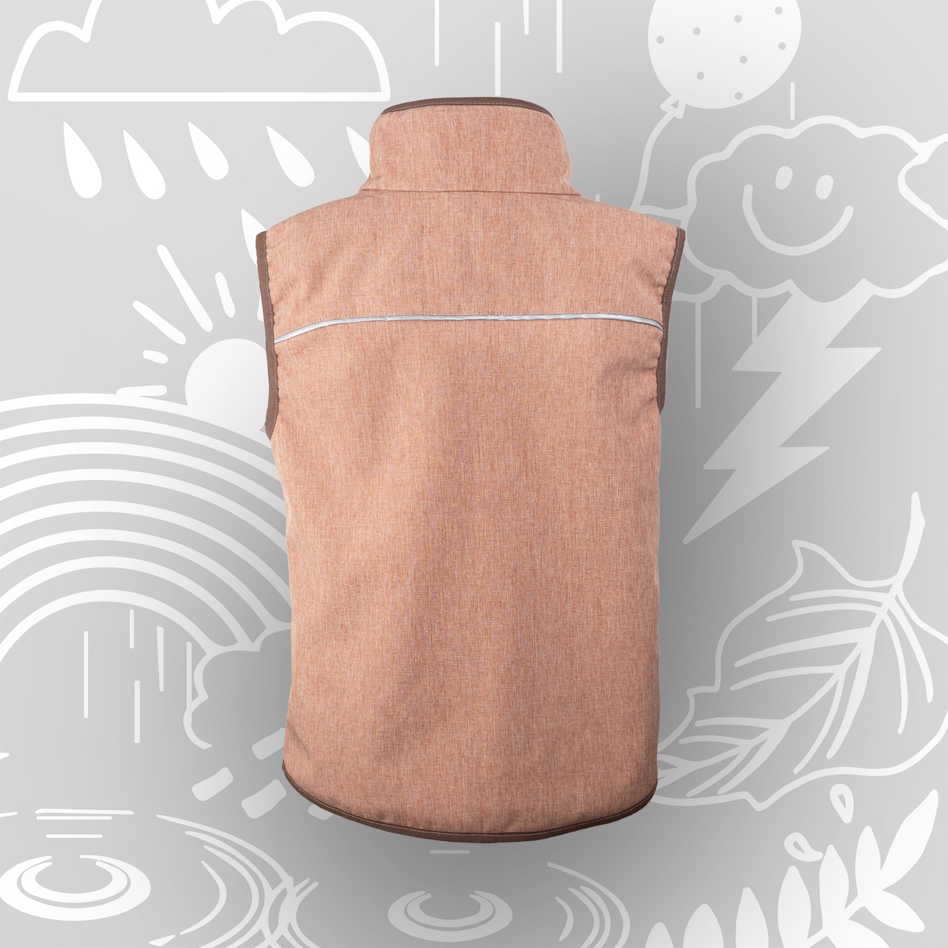 Wasserabweisende Kinderweste in Braun mit verlängertem Rückenteil – Softshellweste für aktiven Alltag