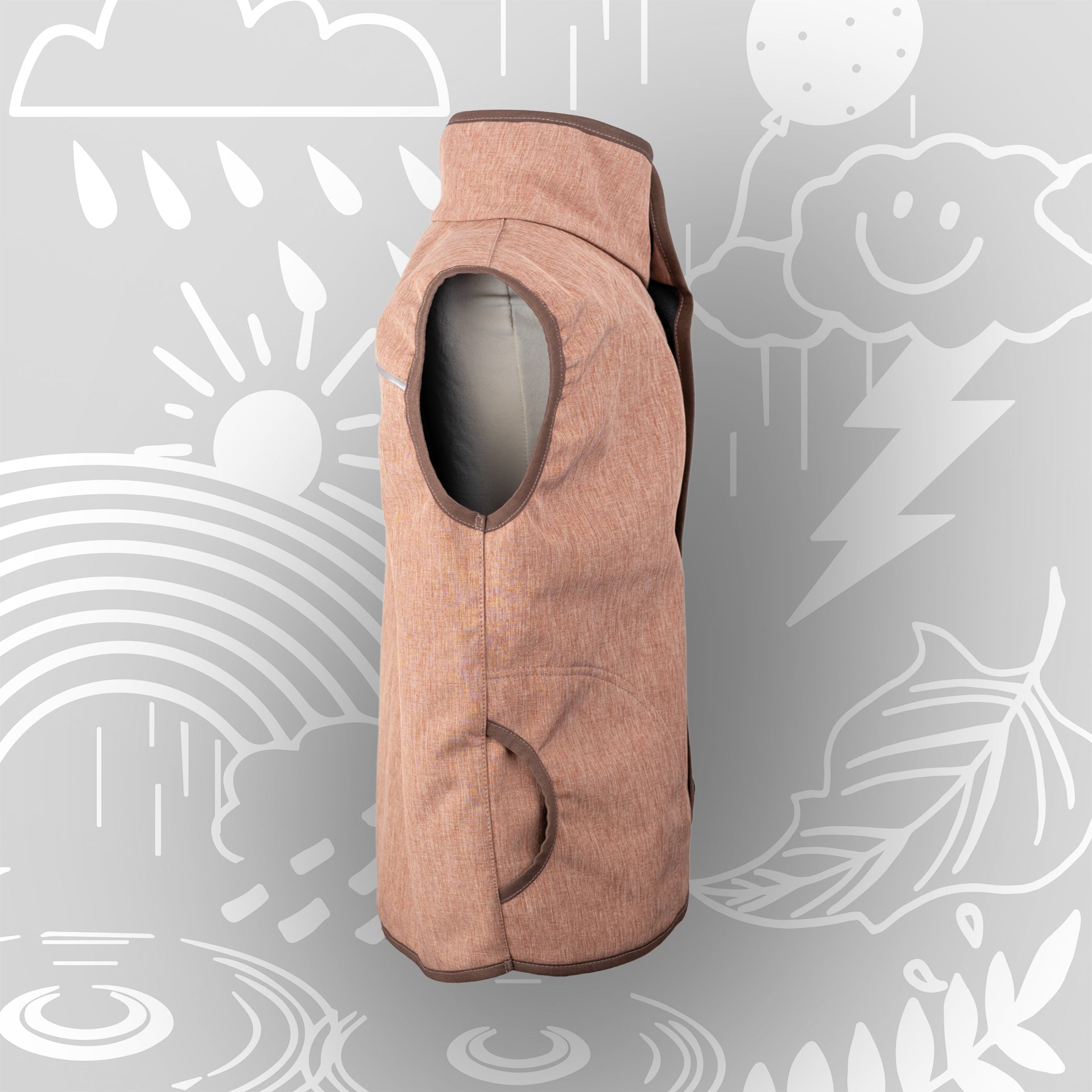 Kinderweste aus Softshell in Braun – bequeme, robuste Übergangsweste mit hoher Bewegungsfreiheit