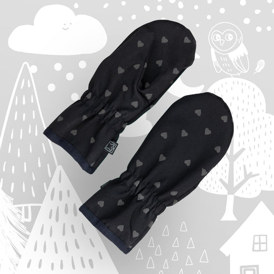 Mitaines softshell avec cœurs réfléchissants