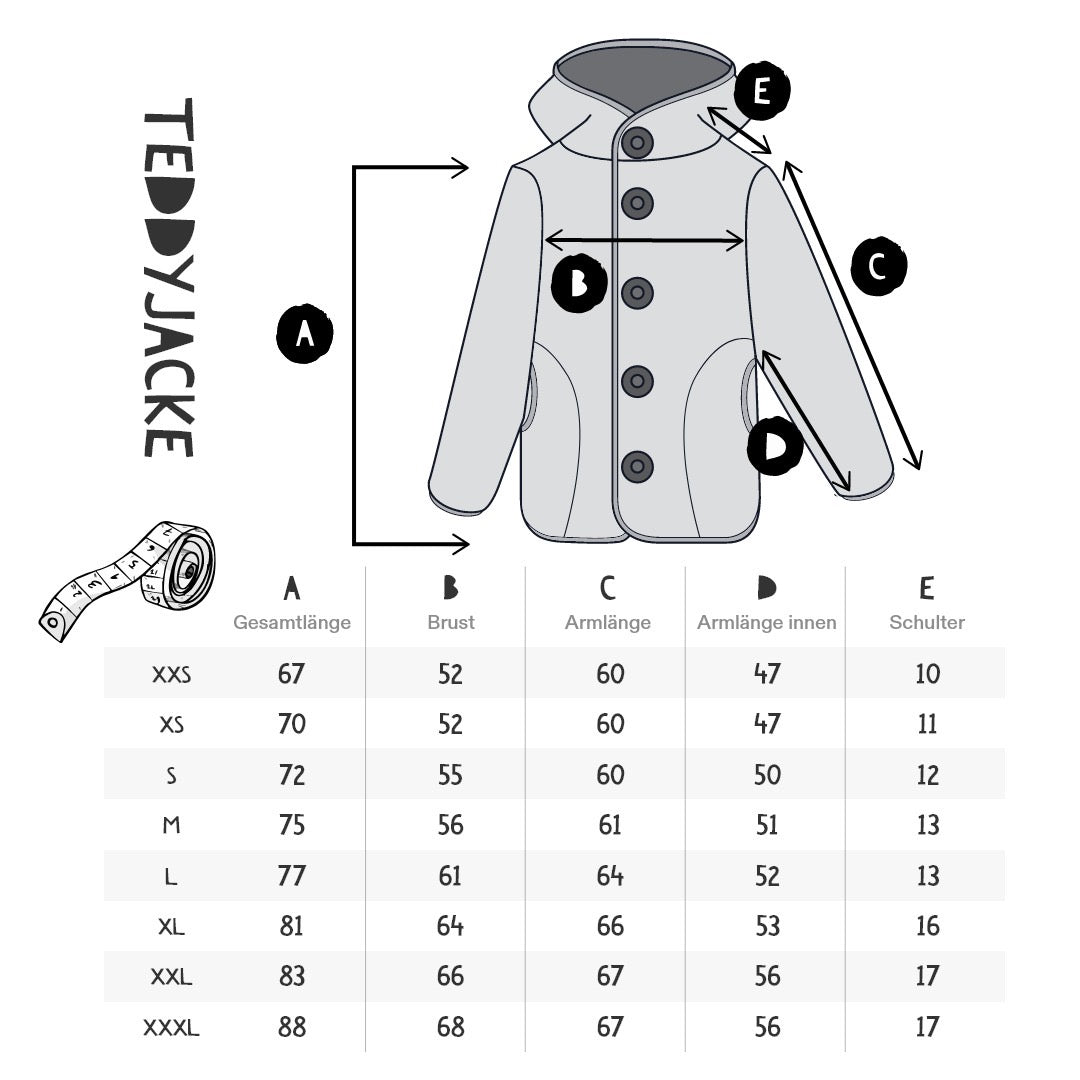 Teddyjacke “NIGHT” für Erwachsene mit Magnetknöpfen !Vorbestellung!