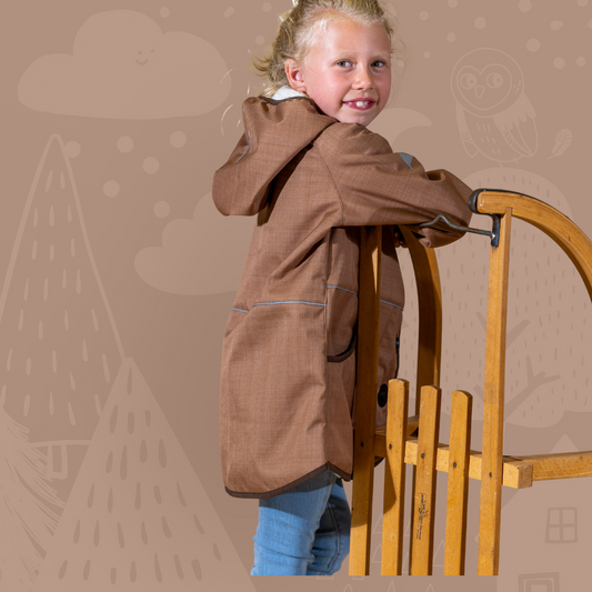 Kinder Winterjacke Schlittenfreunde | Wintersoftshell ›Rodelschlitten 2.0