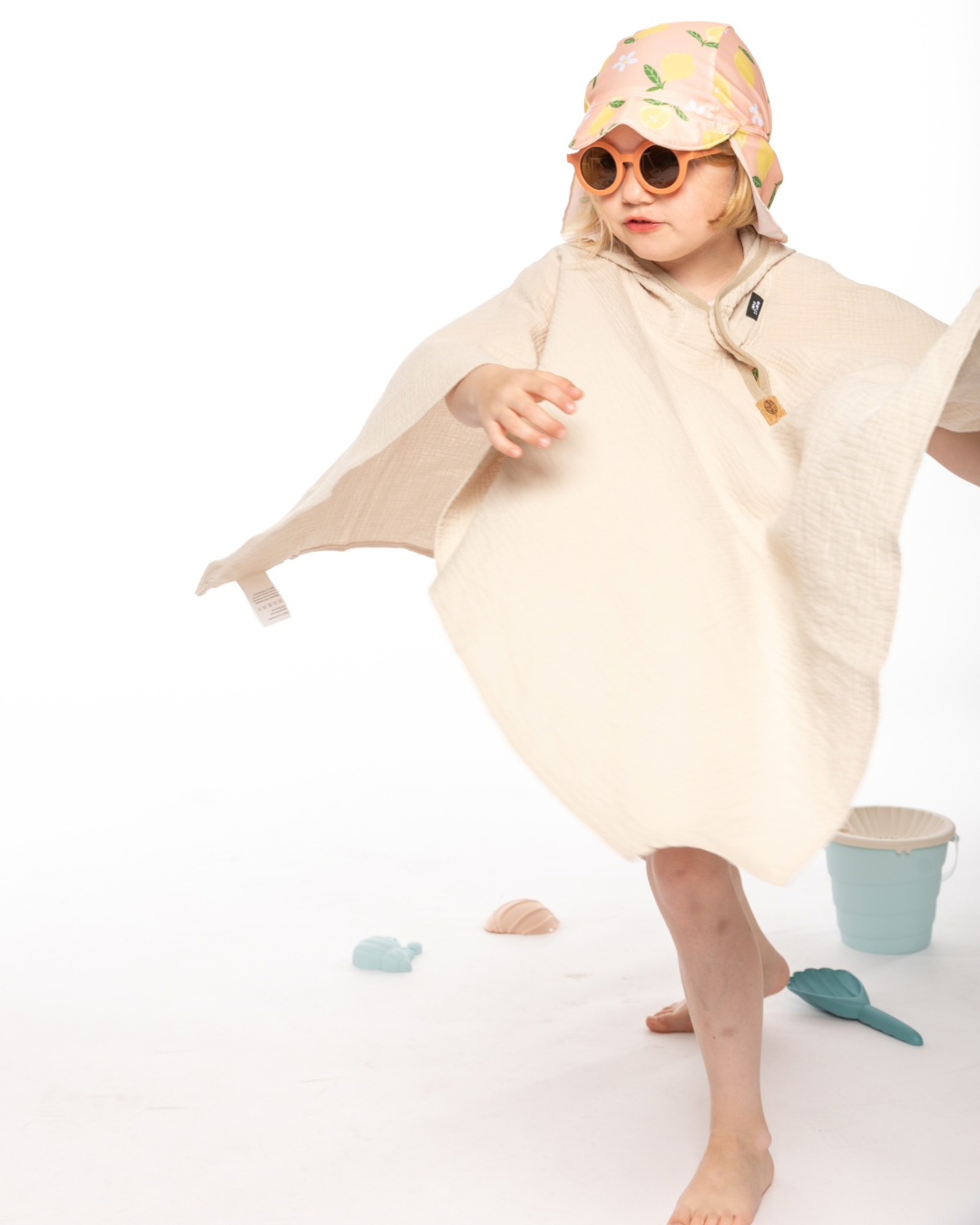 Musselin Poncho "Beige"