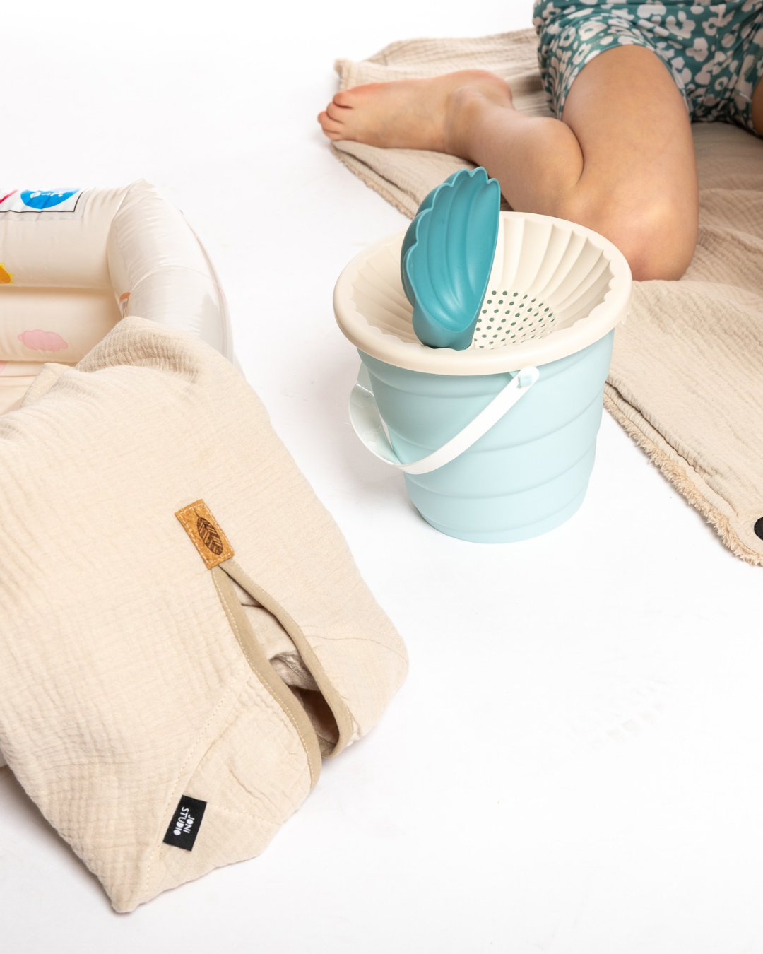 Musselin Poncho "Beige"