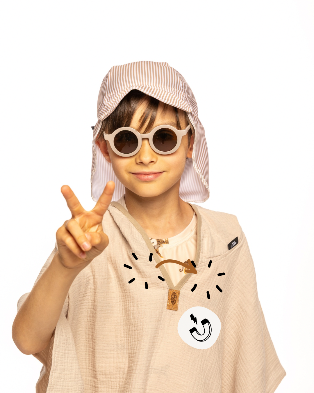 Musselin Poncho "Beige"