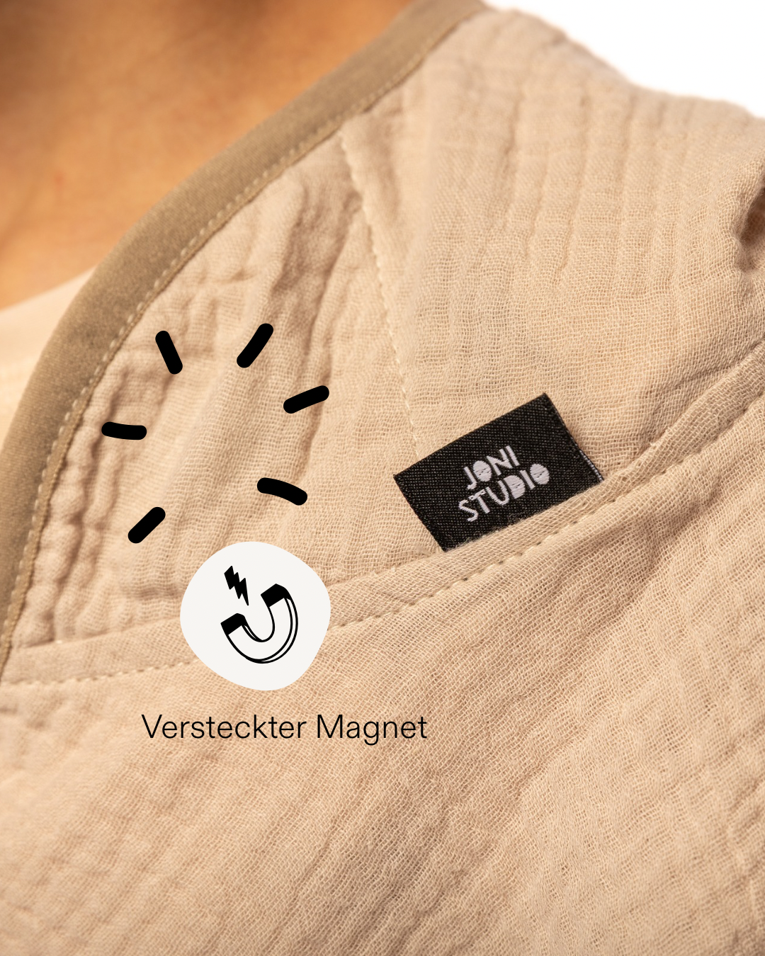 Musselin Poncho "Beige"