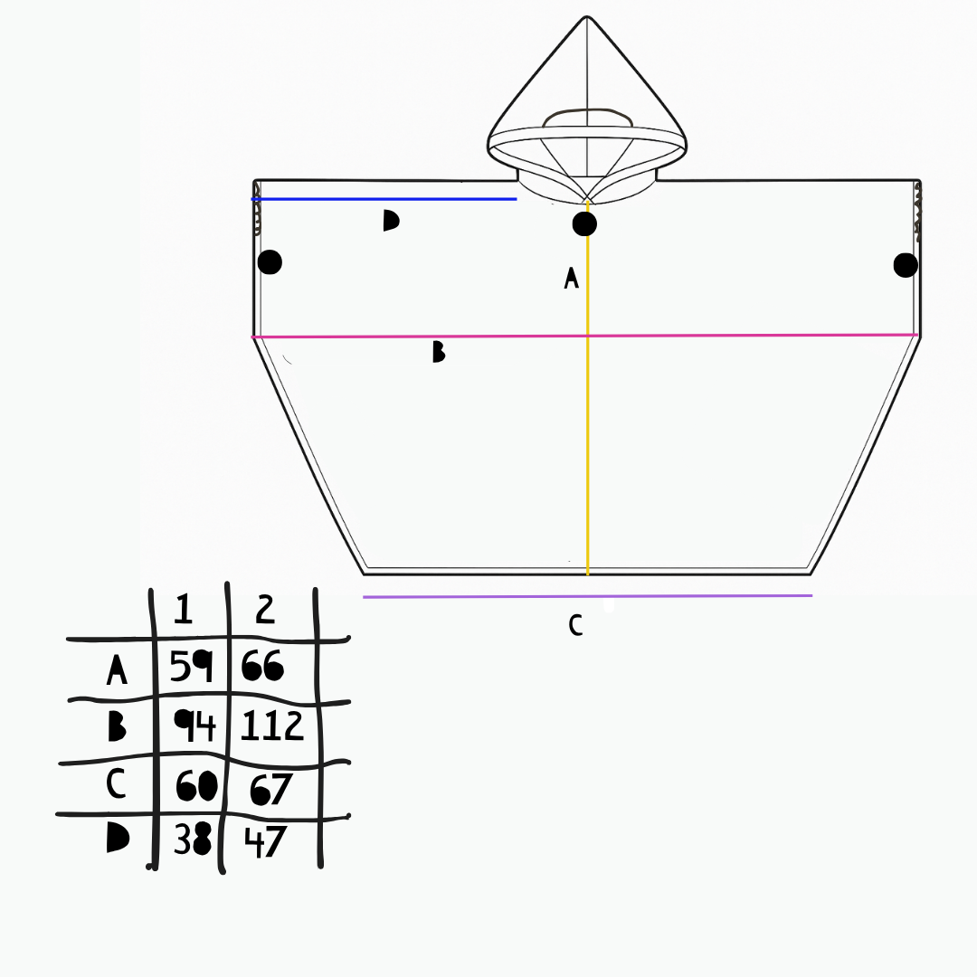 Regenheld Poncho mit Magnetknöpfen "Gans"