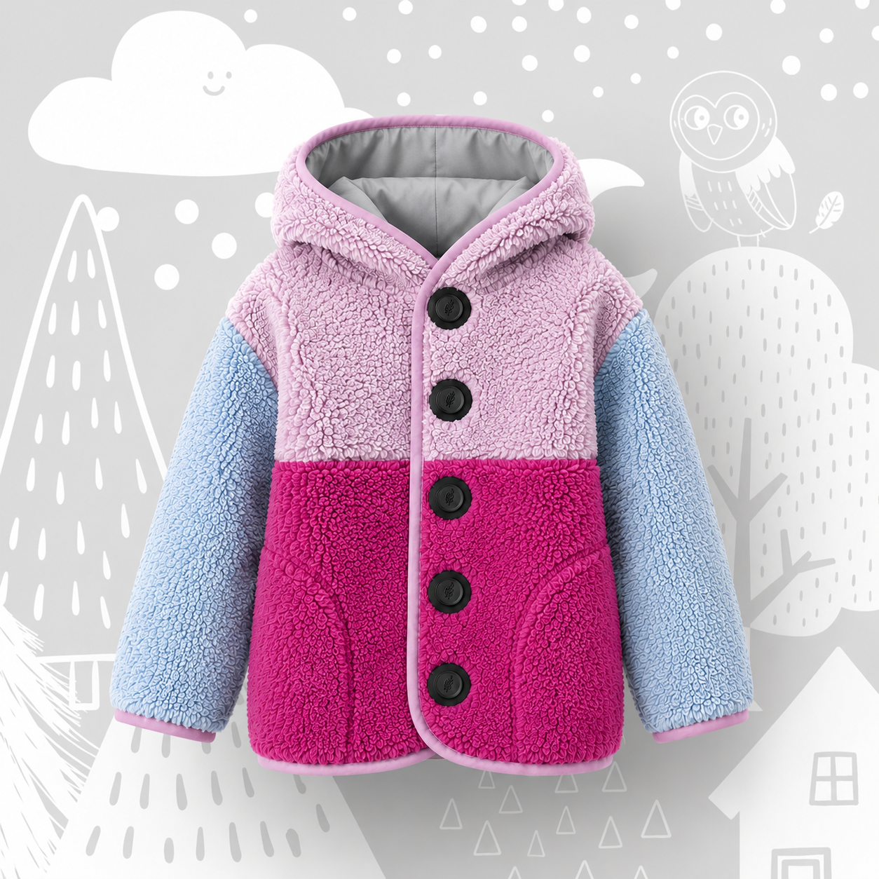 Teddyjacke “CANDY” für Kinder mit Magnetknöpfen !Vorbestellung!
