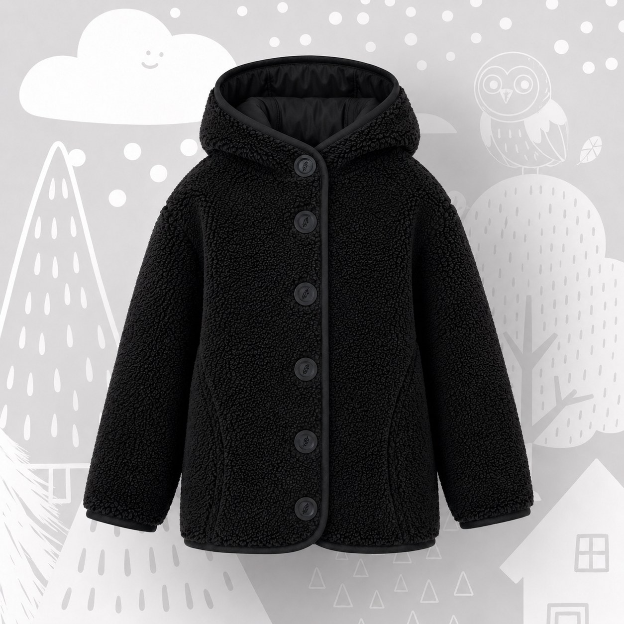 Teddyjacke “NIGHT” für Erwachsene mit Magnetknöpfen !Vorbestellung!