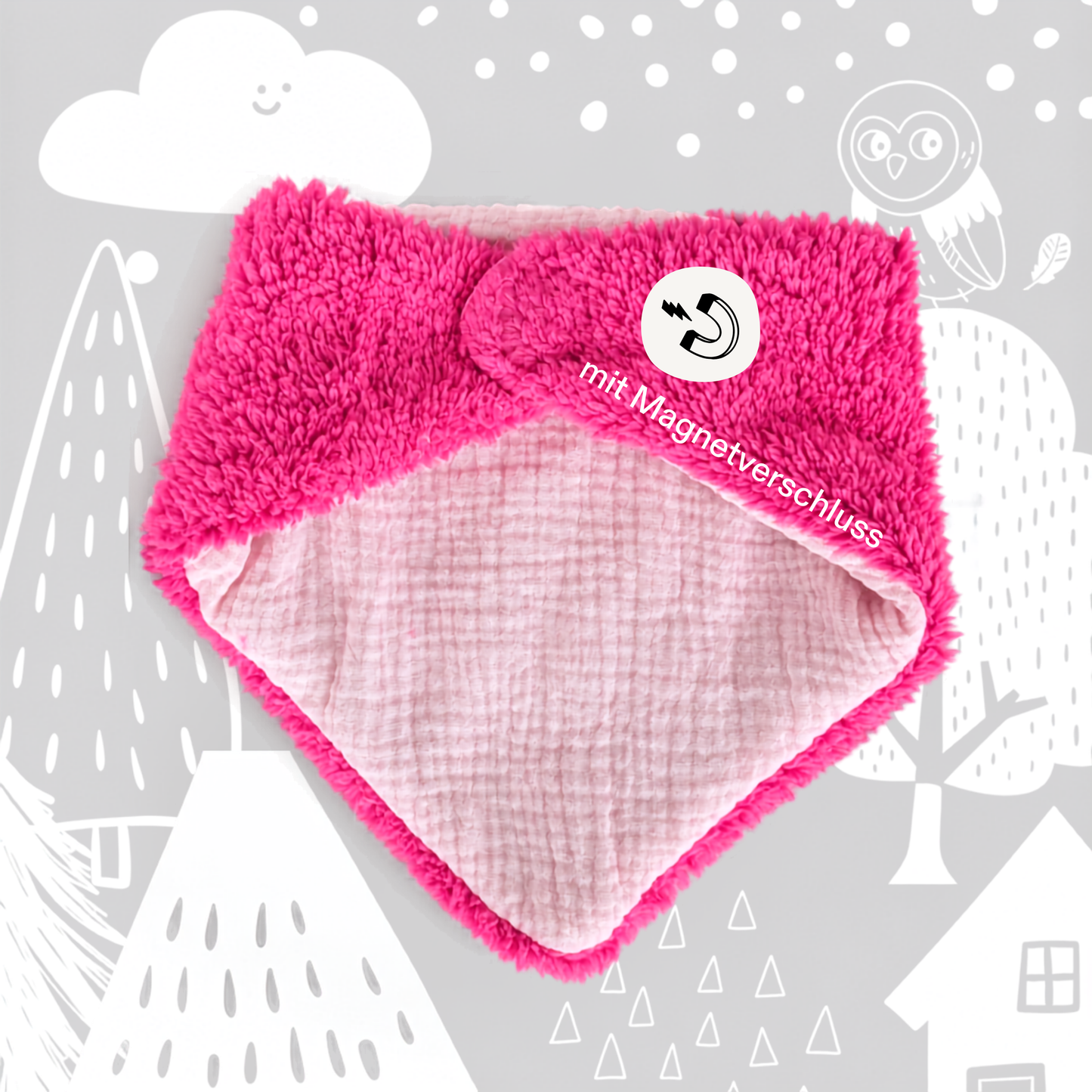 Magnetisches Kuschelhalstuch „Pink Panda“