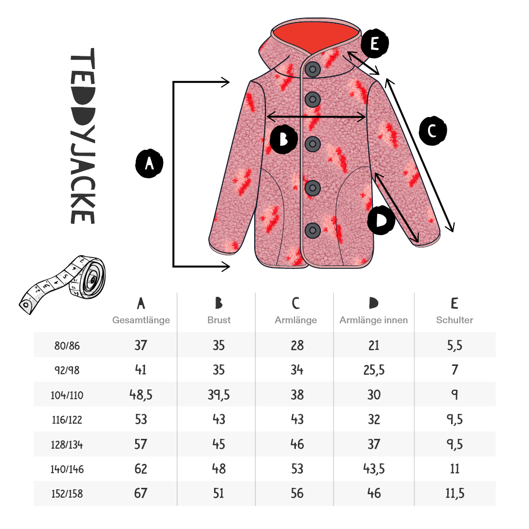 Teddyjacke “Blitz” für Kinder mit Magnetknöpfen !Vorbestellung!