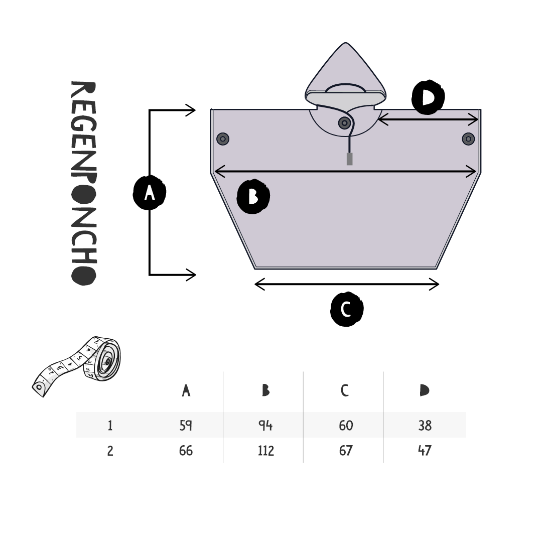 Rain Hero Poncho with magnetic buttons "Lilac"