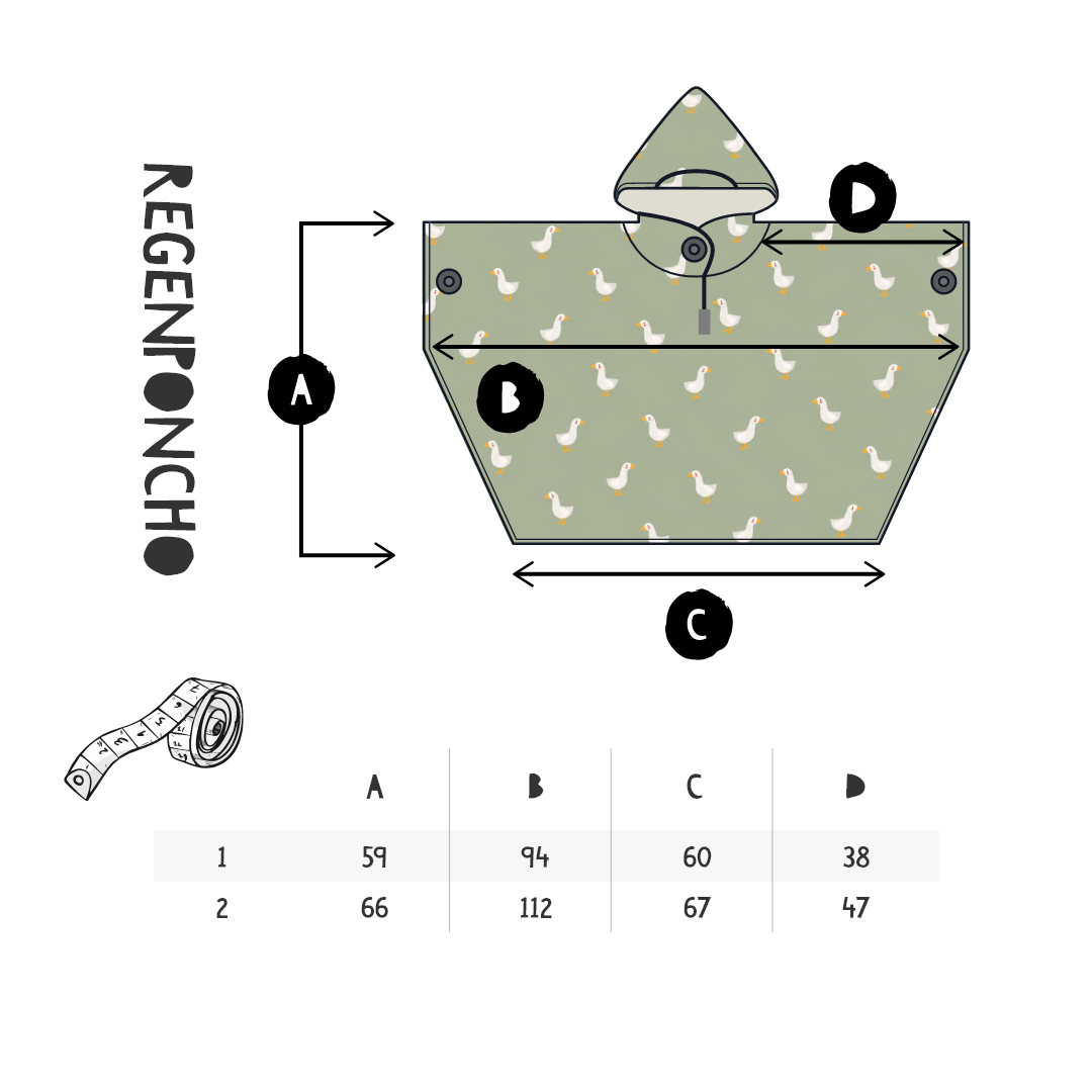 Rain Hero Poncho with magnetic buttons "Goose"