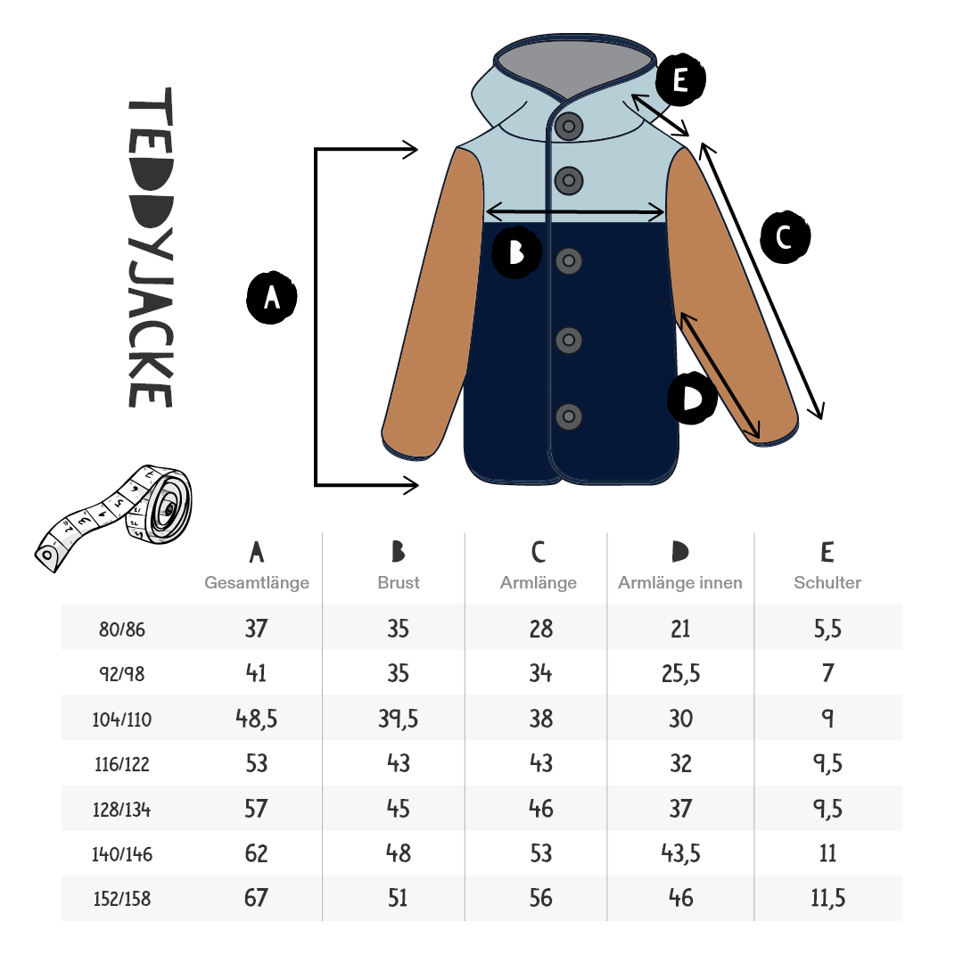 Teddyjacke “WAVE” für Kinder mit Magnetknöpfen !Vorbestellung!