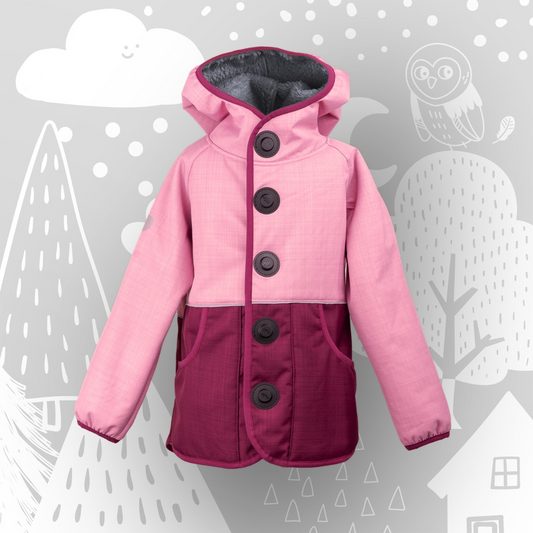 Kinder Winterjacke Schlittenfreunde | Wintersoftshell ›Himbeere