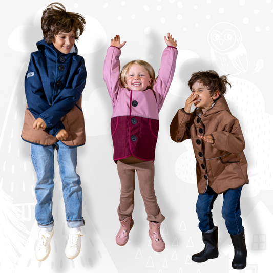 Kinder Winterjacke Schlittenfreunde | Wintersoftshell ›Pflaume
