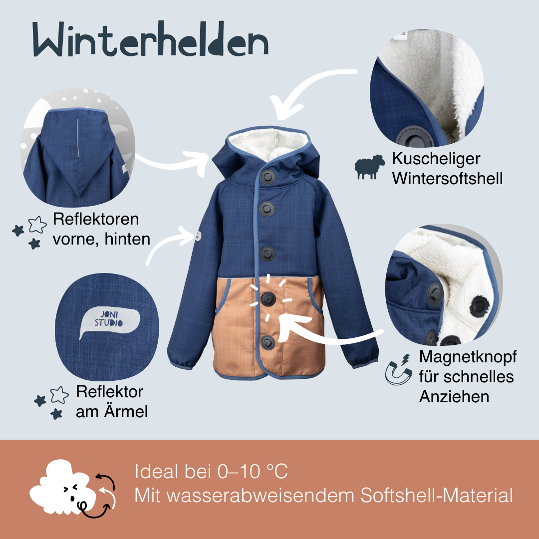 Kinder Winterjacke Winterhelden | Wintersoftshell ›Pflaume