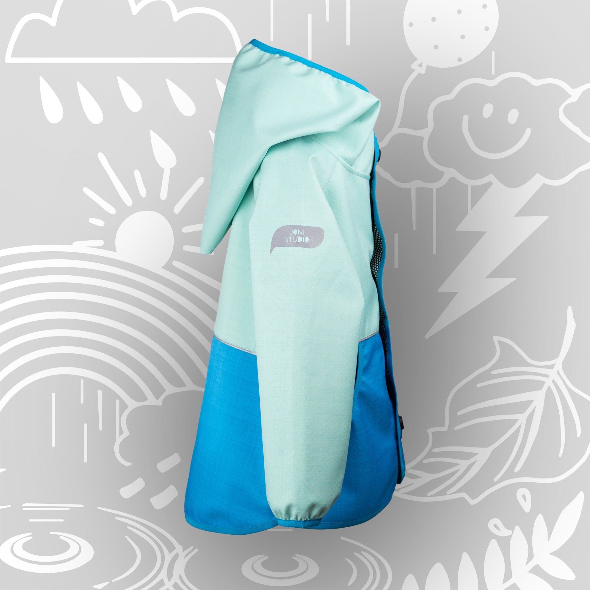 Magnetische Wetterhelden Kinderjacke „Gletscher“ – Seitenansicht