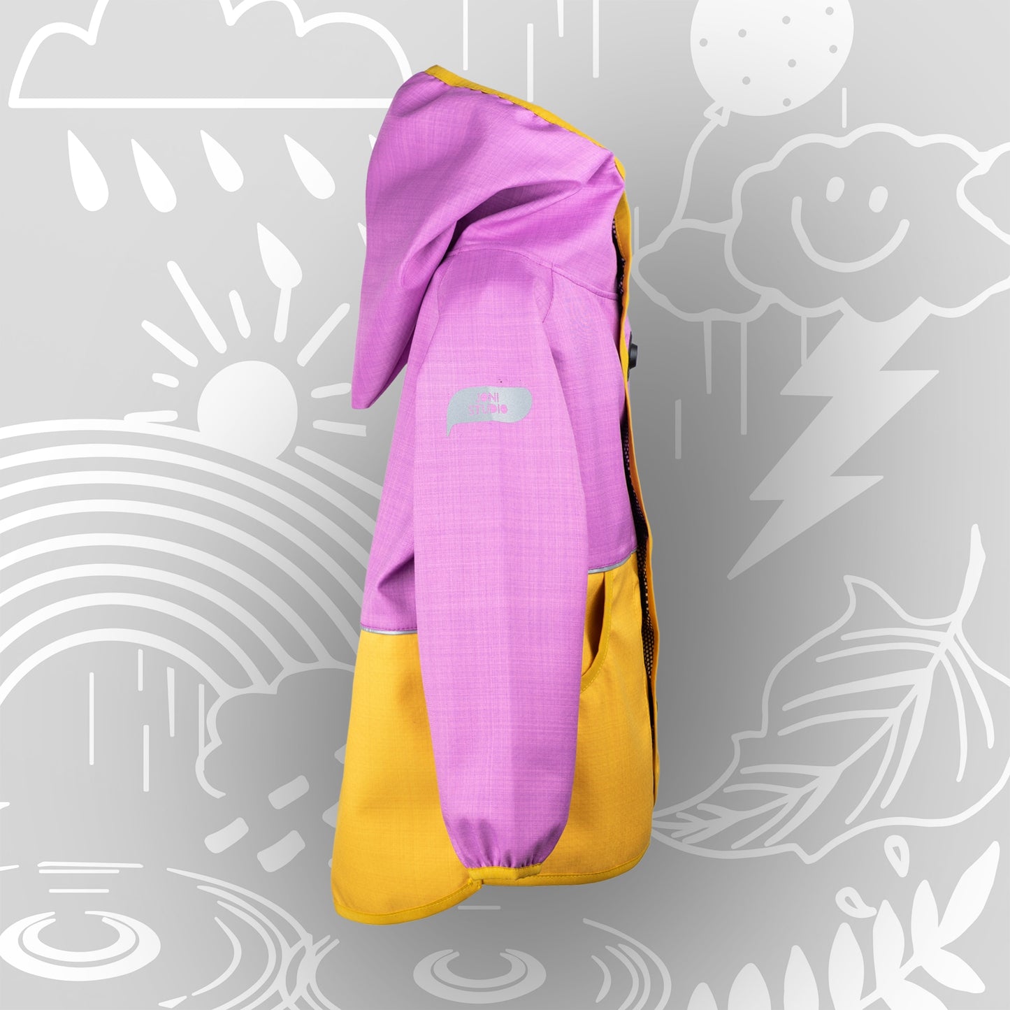 Magnetische Wetterhelden Kinderjacke „Tulpe“ – Seitenansicht