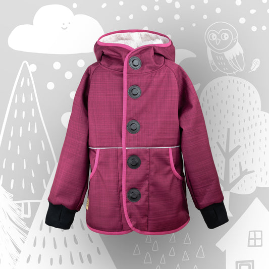 Wintersoftshell Schlittenfreunde Jacke "Winterbeere" (Mini Me)