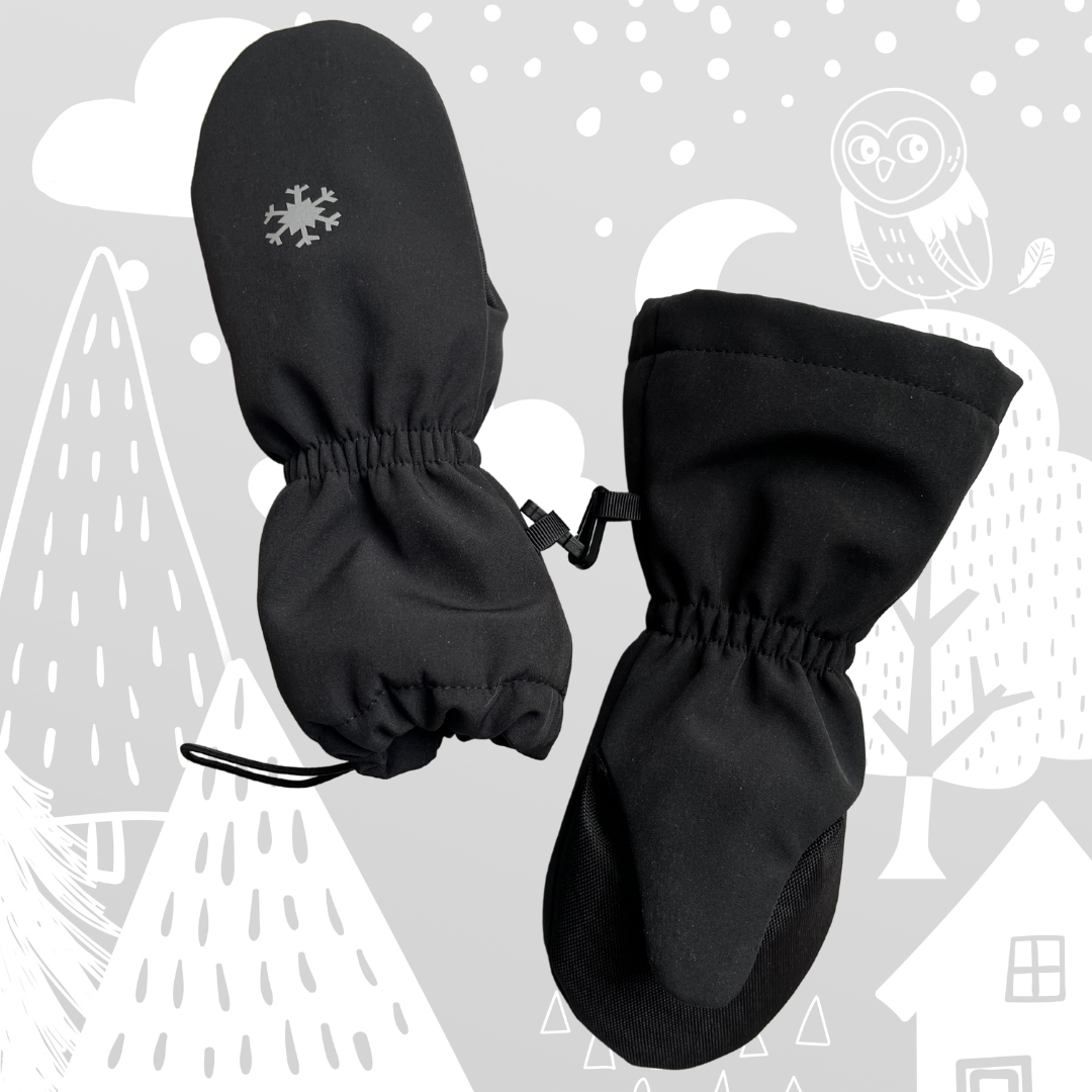reflektor handschuhe Winter-Fäustlinge Reflektor Schneeflocke, schwarz – Joni Studio GmbH